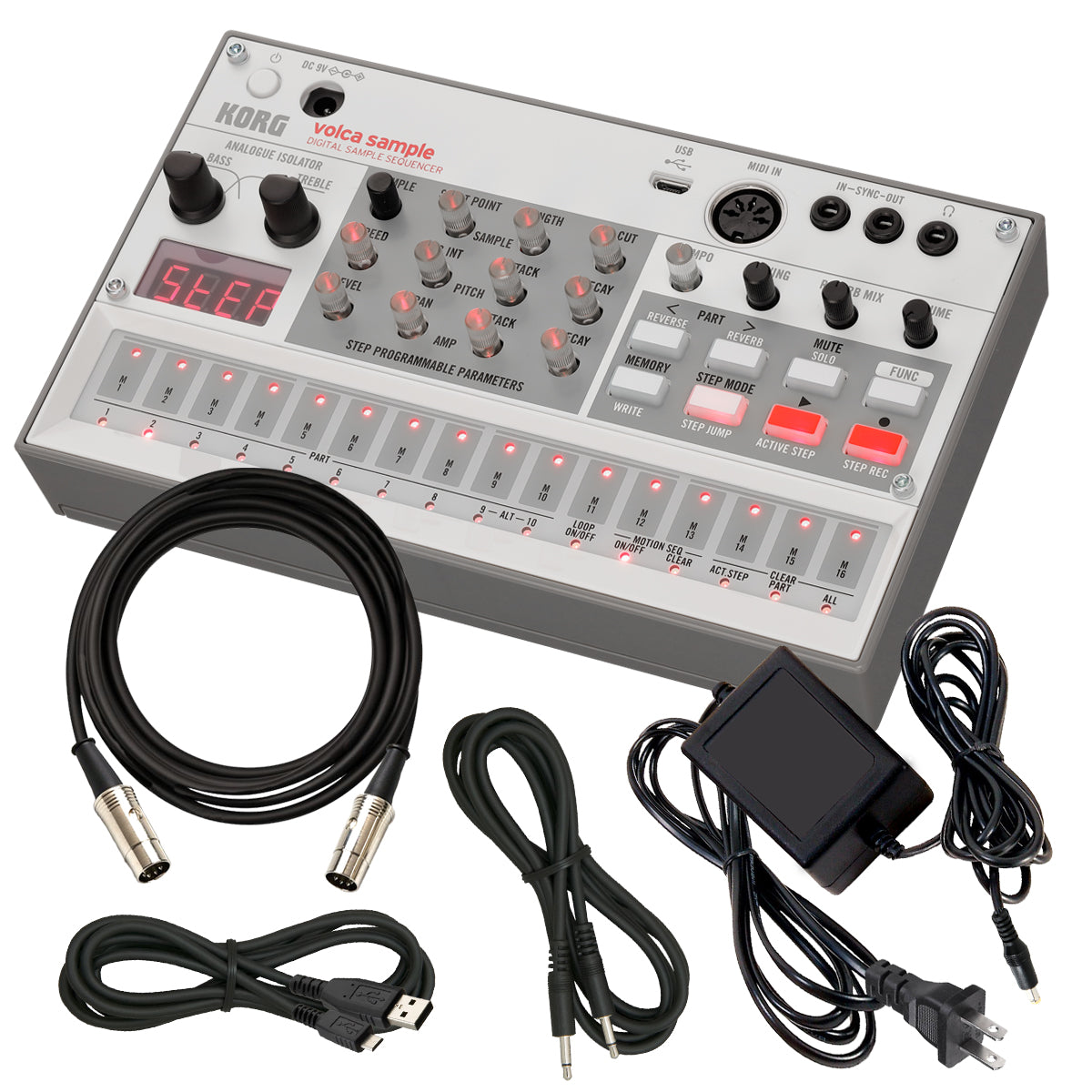 Korg Volca Sample 2 Digital Sample Sequencer POWER & CABLE RIG