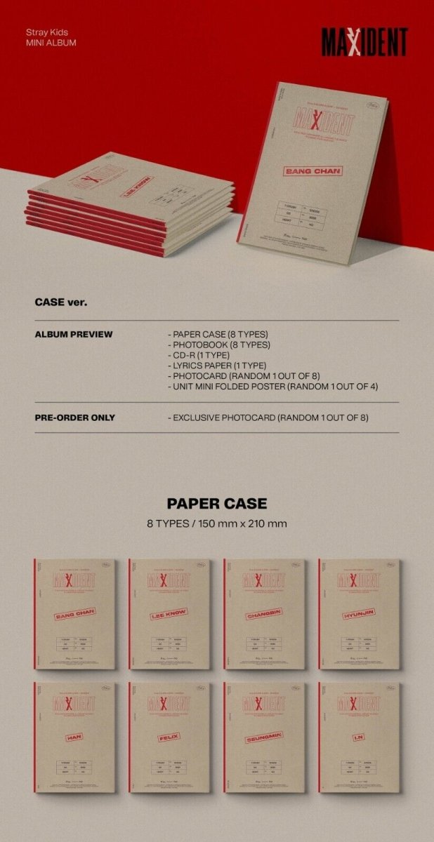 STRAY KIDS - MAXIDENT (CASE Version) / You Can Choose Member – K-STAR