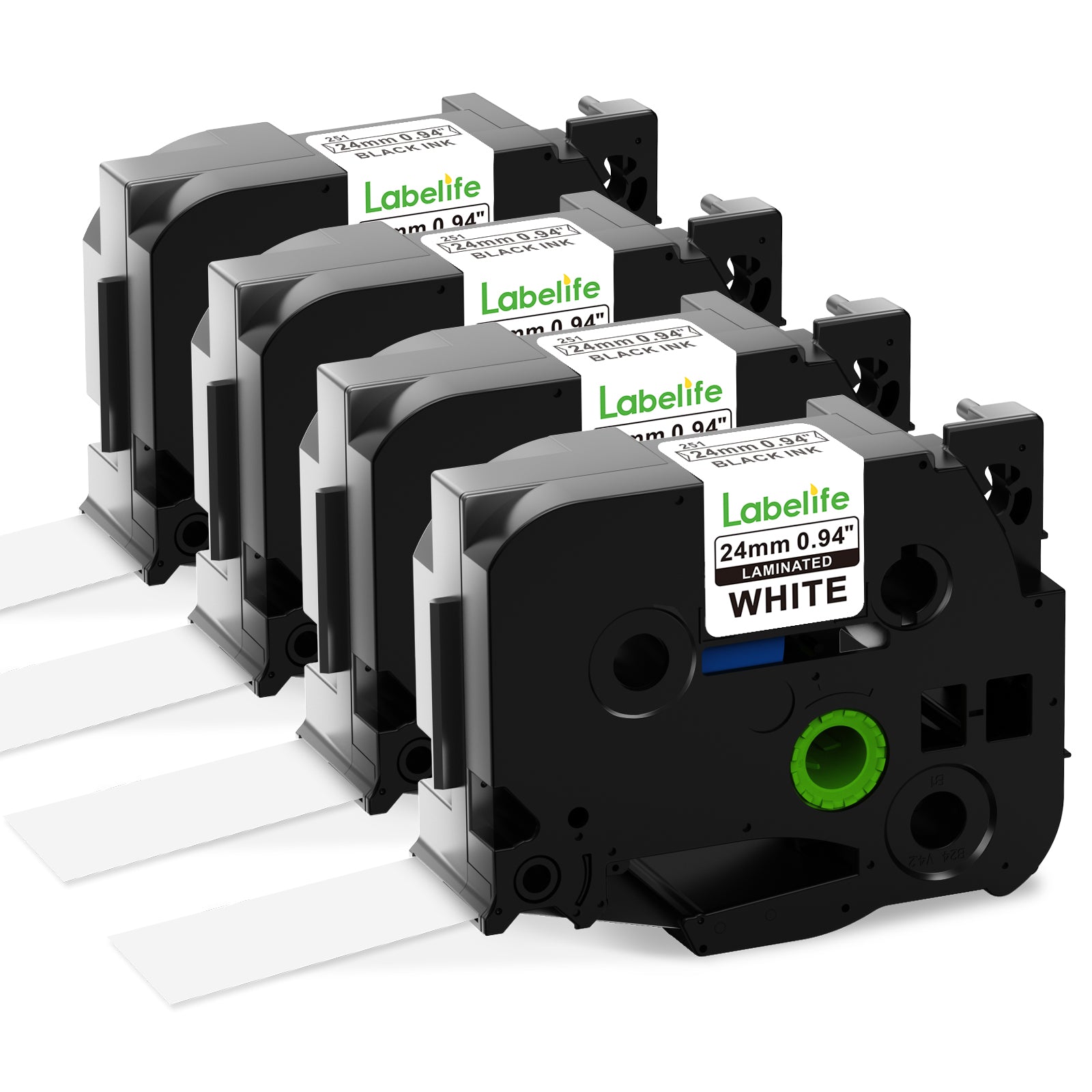 4-Pack Compatible Brother P Touch 24mm 1 Inch Label Tape TZe-251