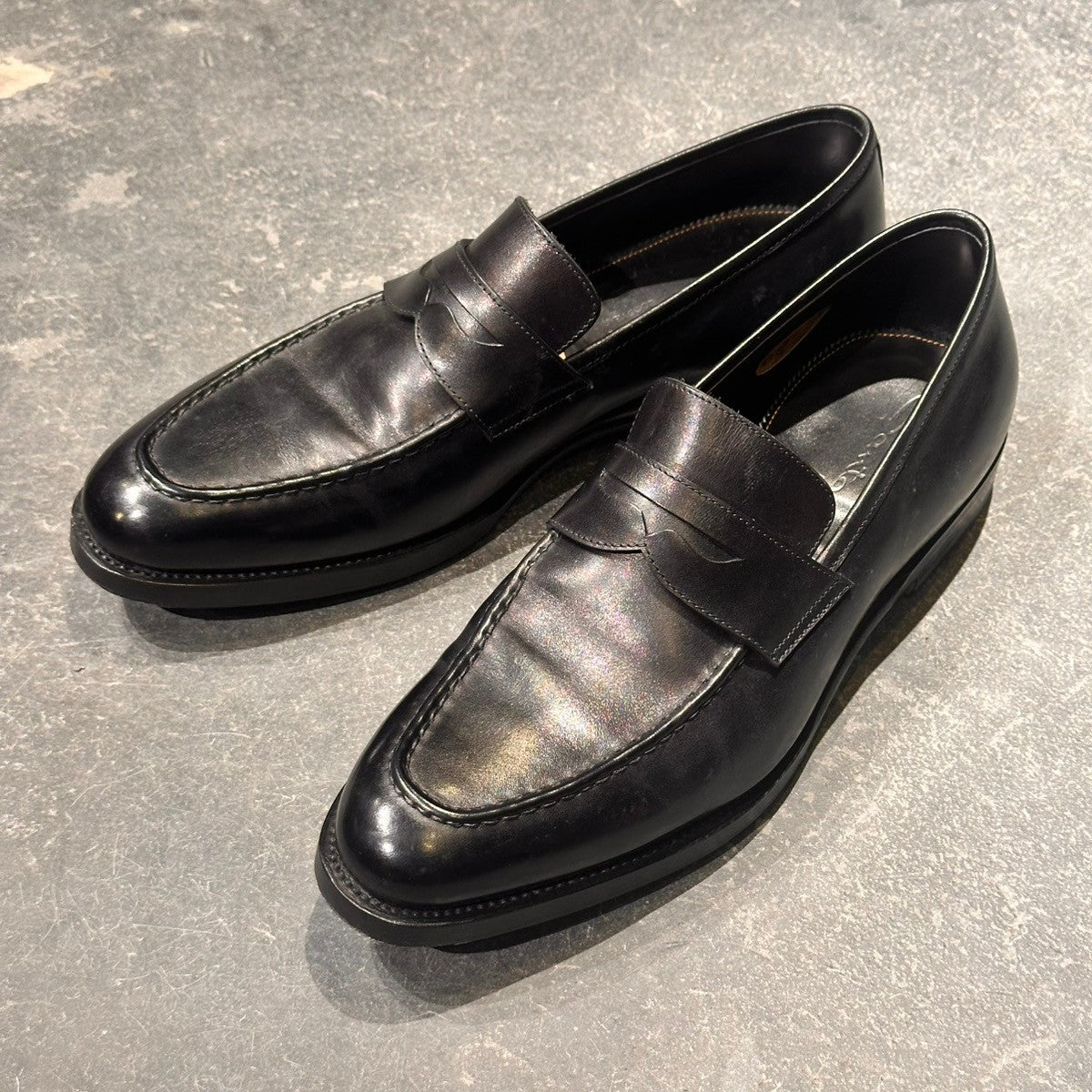 使用数回【santoni】サントーニ 13158 ローファー カーフ ブラック