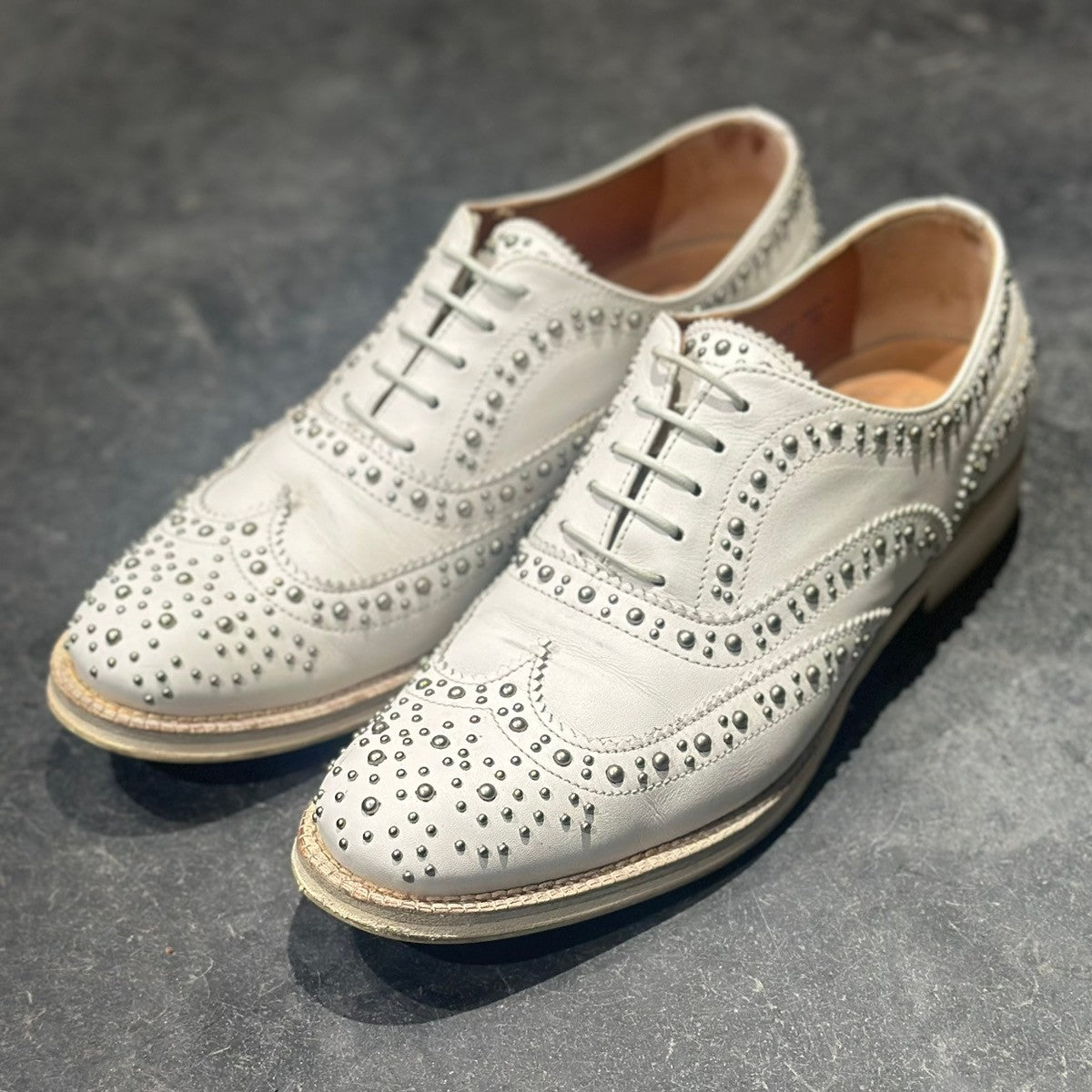 Church's】チャーチ バーウッド MET2 スタッズ カーフ ホワイト