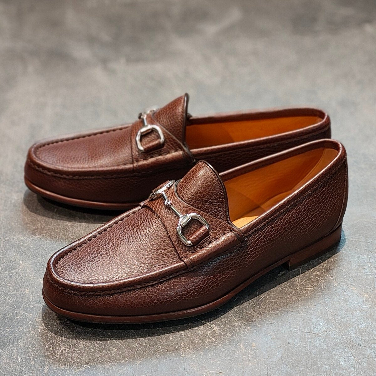 使用数回【GUCCI】グッチ 367762 ホースビットローファー グレイン