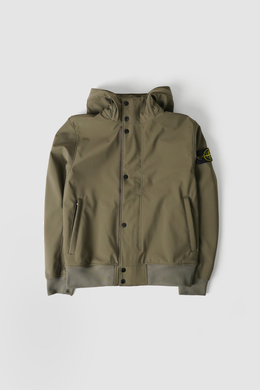 Stone Island - GREEN MILITARY LIGHT SOFT SHELL-R E.DYE TECHNOLOGY