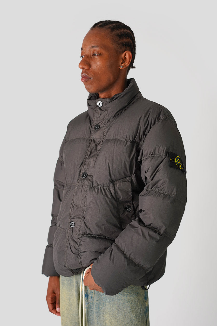 Stone Island - LEAD GREY CRINKLE REPS NY RECYCLED NYLON DOWN