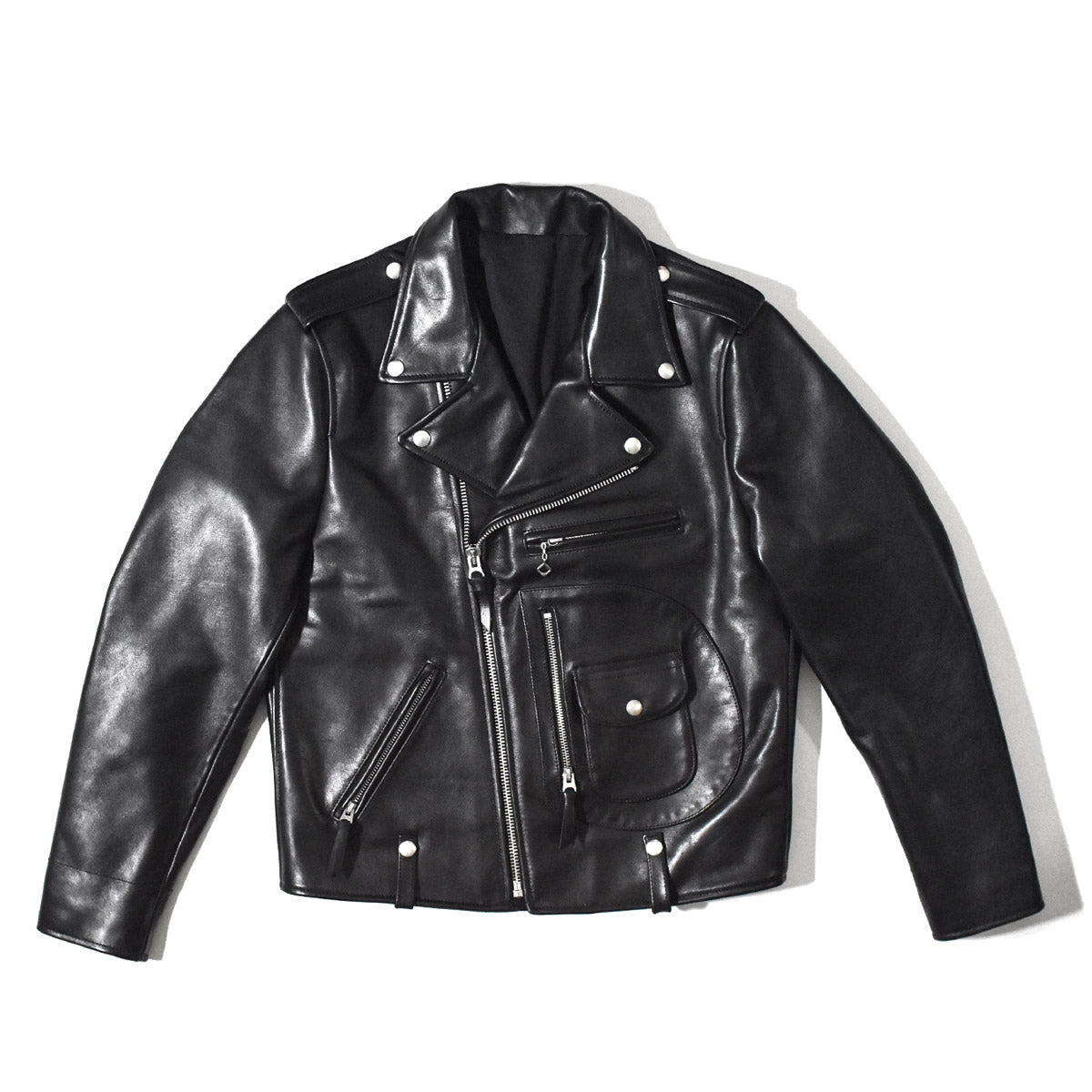 ダブルライダースジャケット（カウハイド） ブラック Y709 – Liason