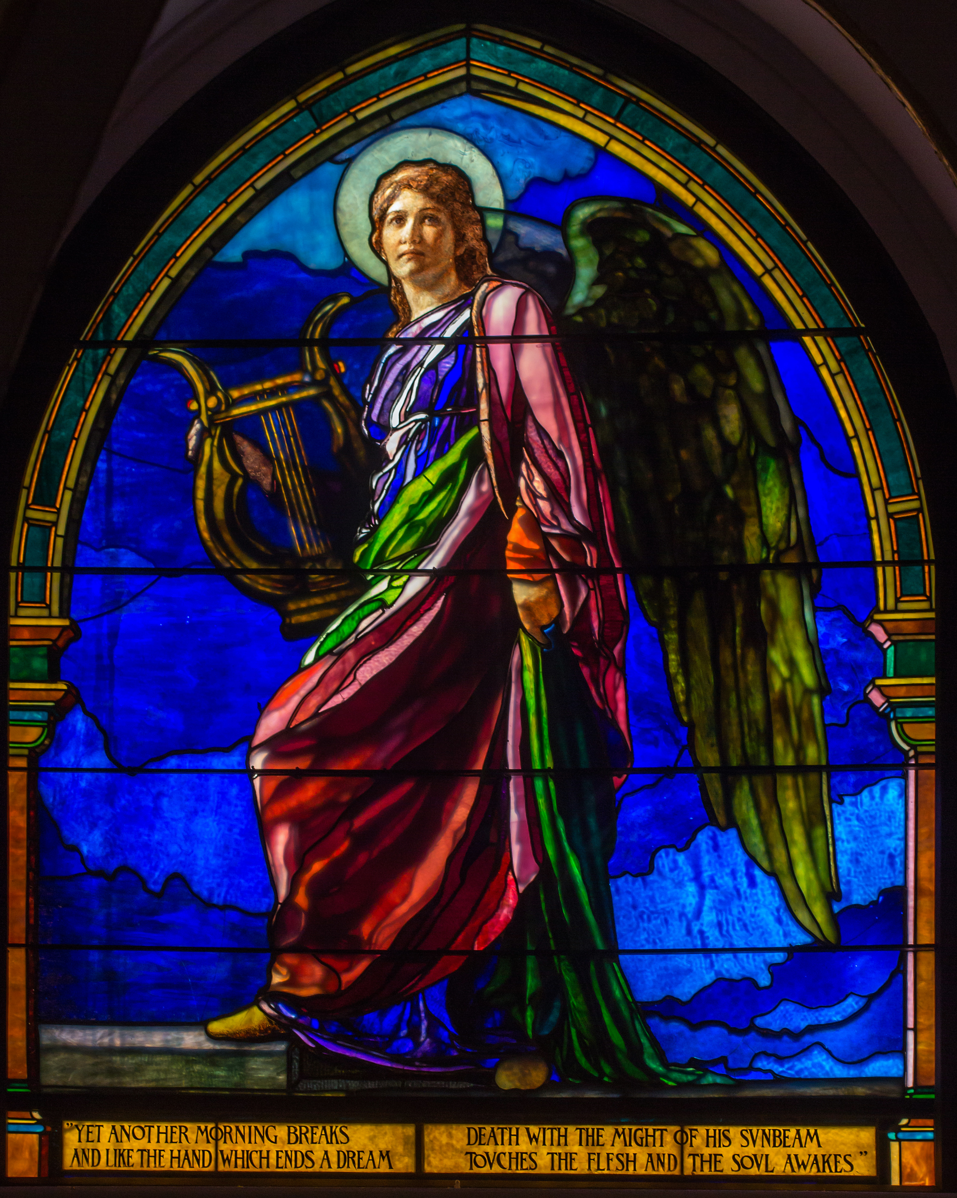 The Angel Holding a Lyre (or The Harpist) · John La Farge Stained