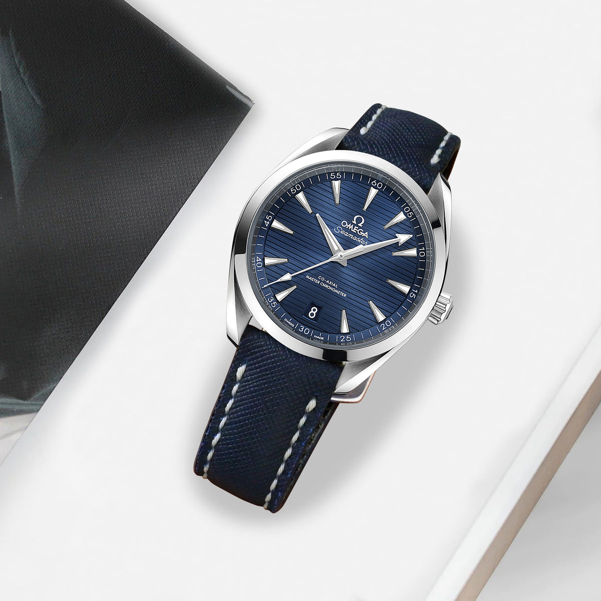 純正品】OMEGA ネイビーアリゲーターレザーストラップ 19mm OMEGA 純正