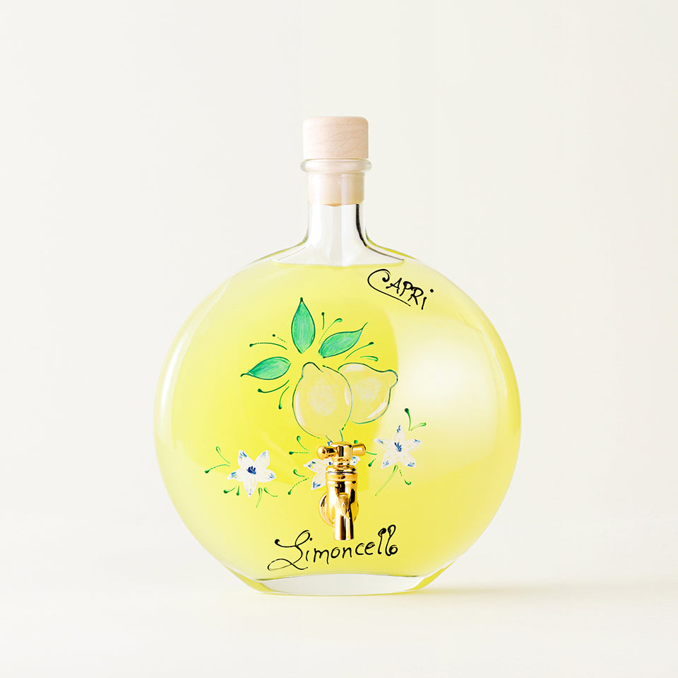 カプリピゥ リモンチェッロ 絵付けサーバーボトル 「レモンと花
