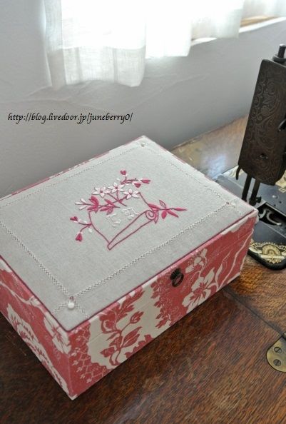 刺繍とカルトナージュのお裁縫箱 : My Sketchbook