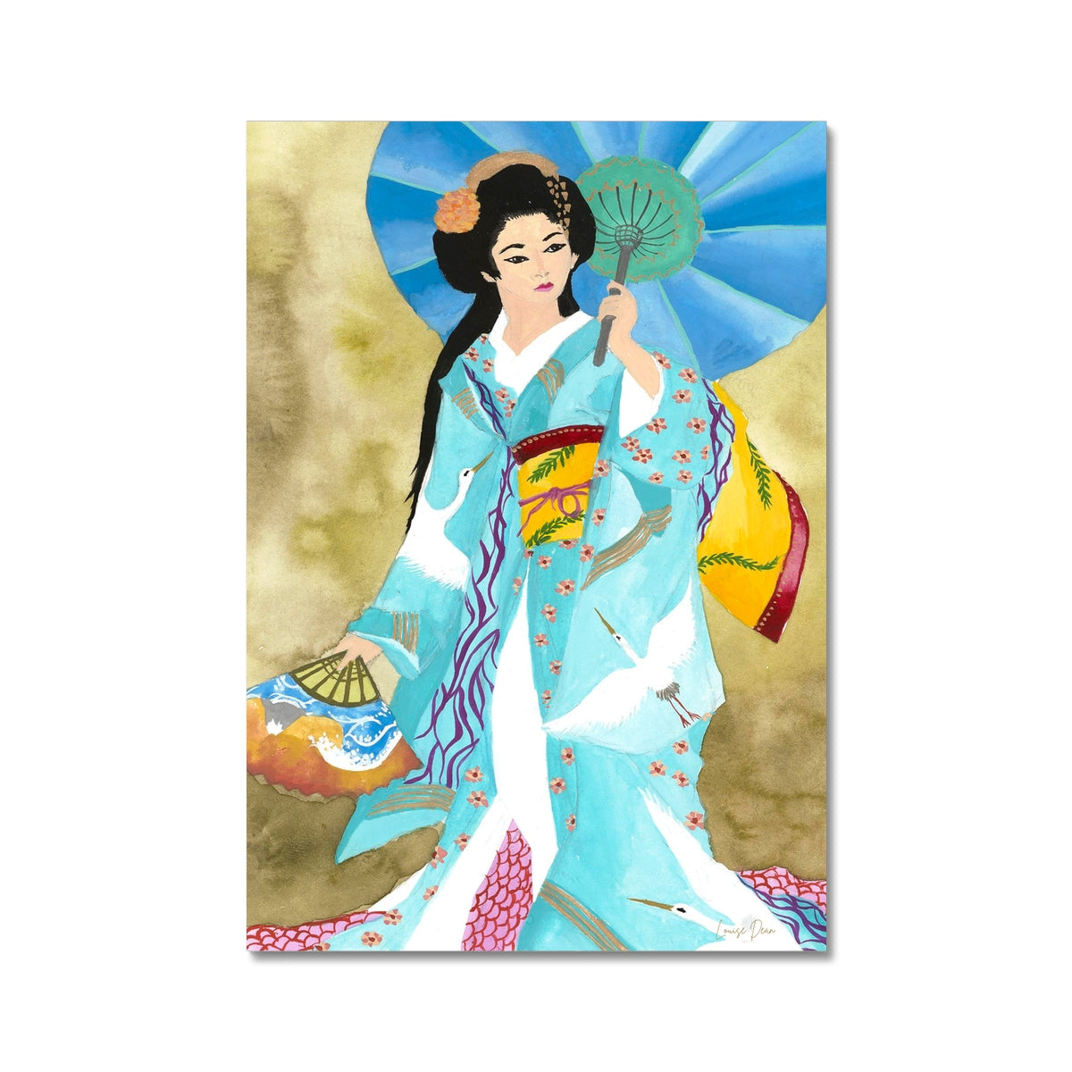Kimono - Japanese Geisha with a parasol | Fine Art Print – Louise