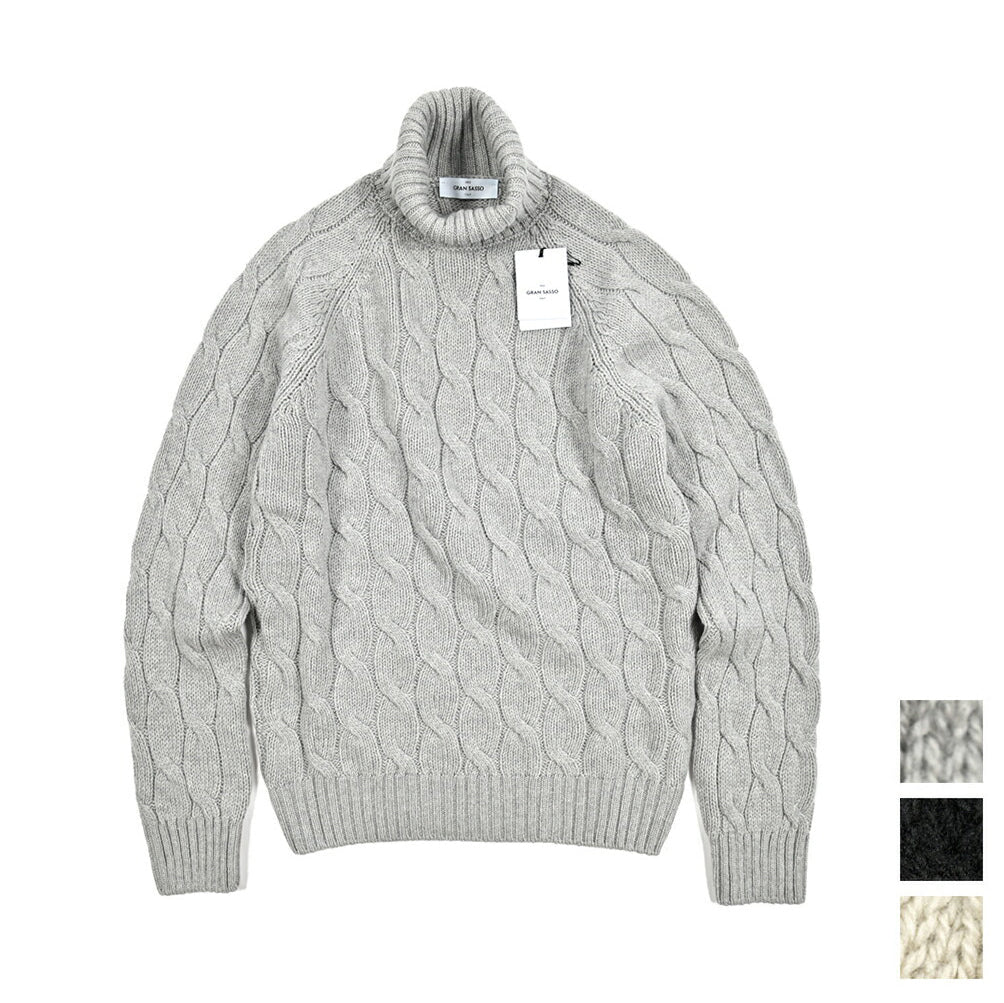 SALE｜GRAN SASSO グランサッソ / ヴァージンウール100% ケーブル編み