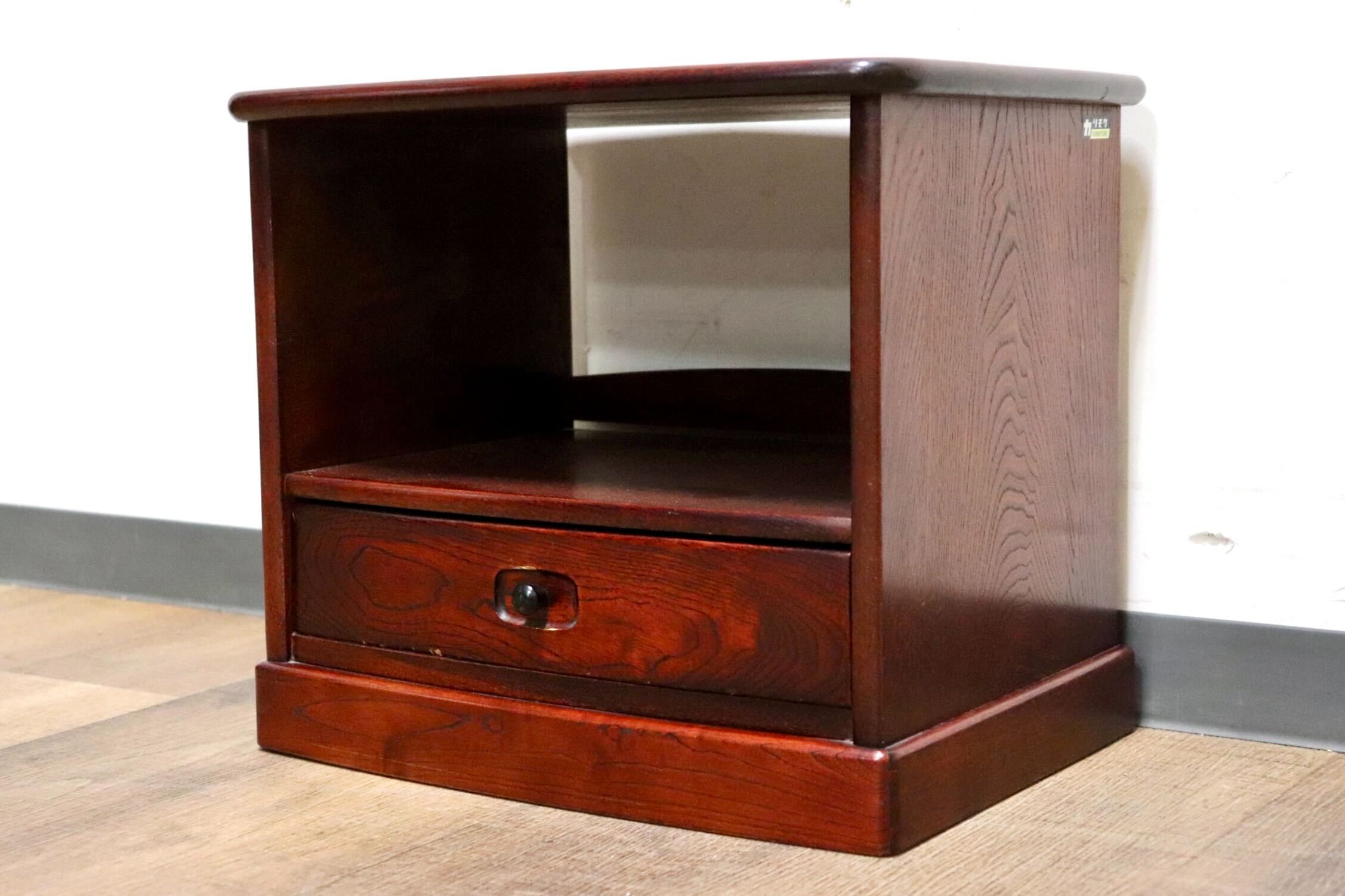 カリモク ナイトテーブル サイドテーブル 木製 引き出し付き 花台