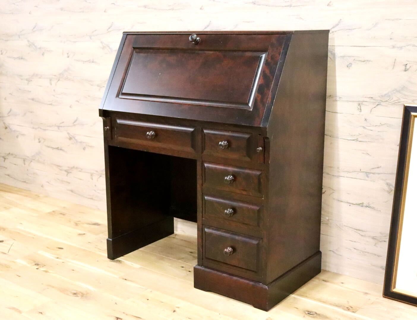 GMGH349○北海道民芸家具 ライティングビューロー 勉強机 学習机 書斎