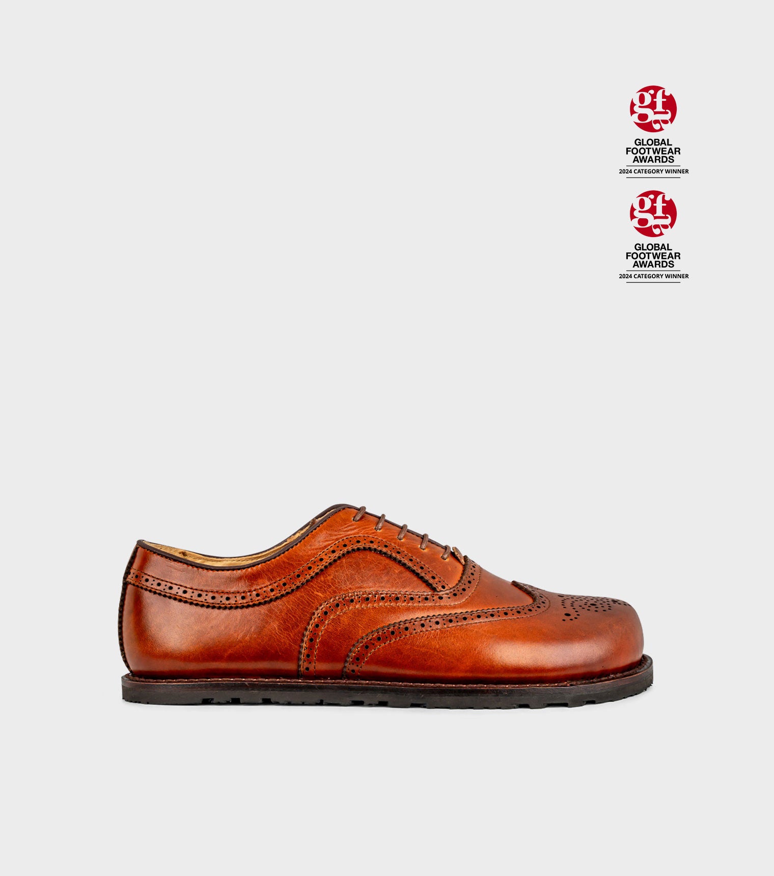Goodyear Welted Barefoot Brogue Shoes Chestnut Brown | Gaucho Ninja