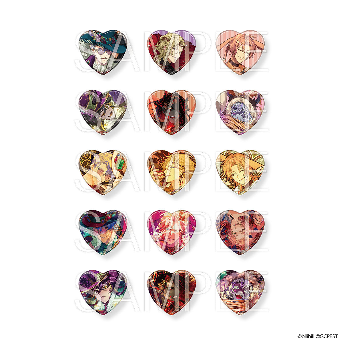 夢職人と忘れじの黒い妖精 ワンダー・ティーパーティ ハート型缶バッジ