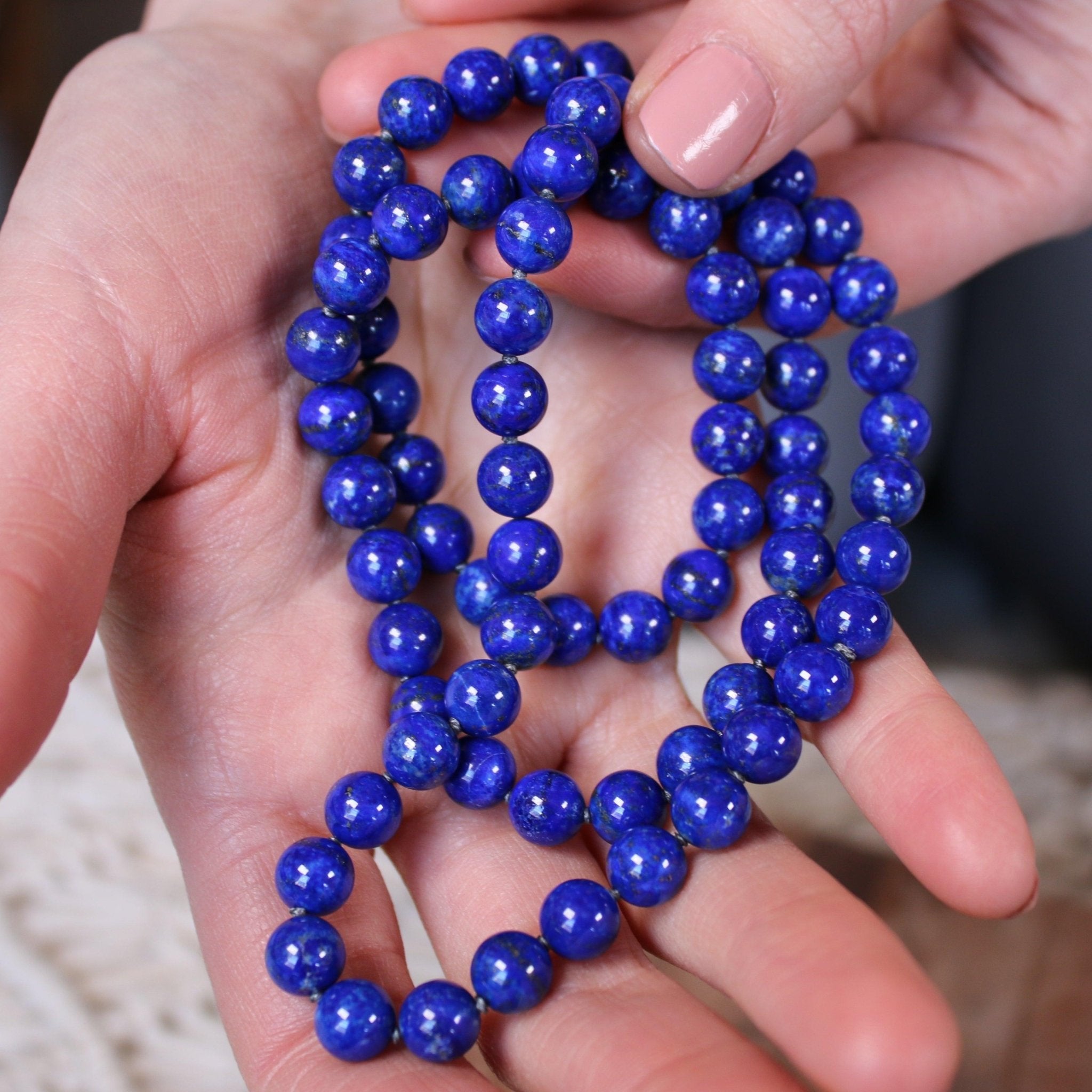 Blue Lapis Lazuli Bead Necklaces for Harmonizing Heart and Mind