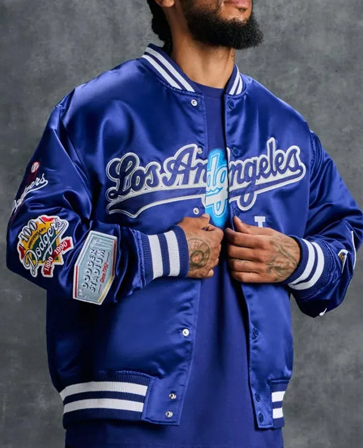 Los Angeles Dodgers OVO Blue Satin Jacket
