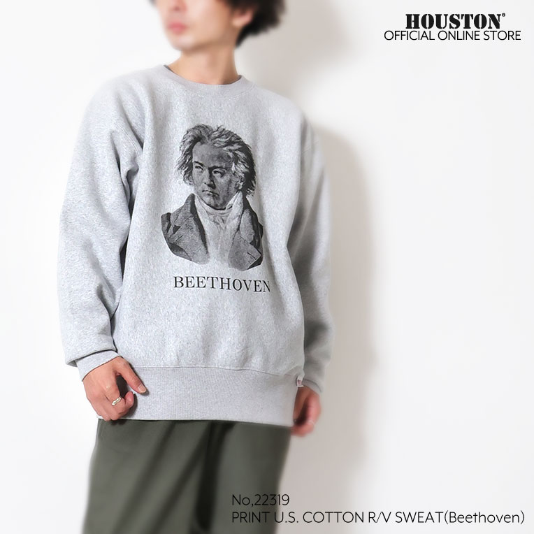 HOUSTON / ヒューストン 22319 PRINT U.S COTTON R/V SWEAT(Beethoven