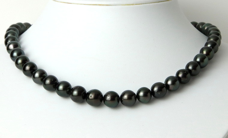 タヒチ産黒蝶真珠ネックレス【大きさ8.1-10.8㎜・長さ43㎝】選べる
