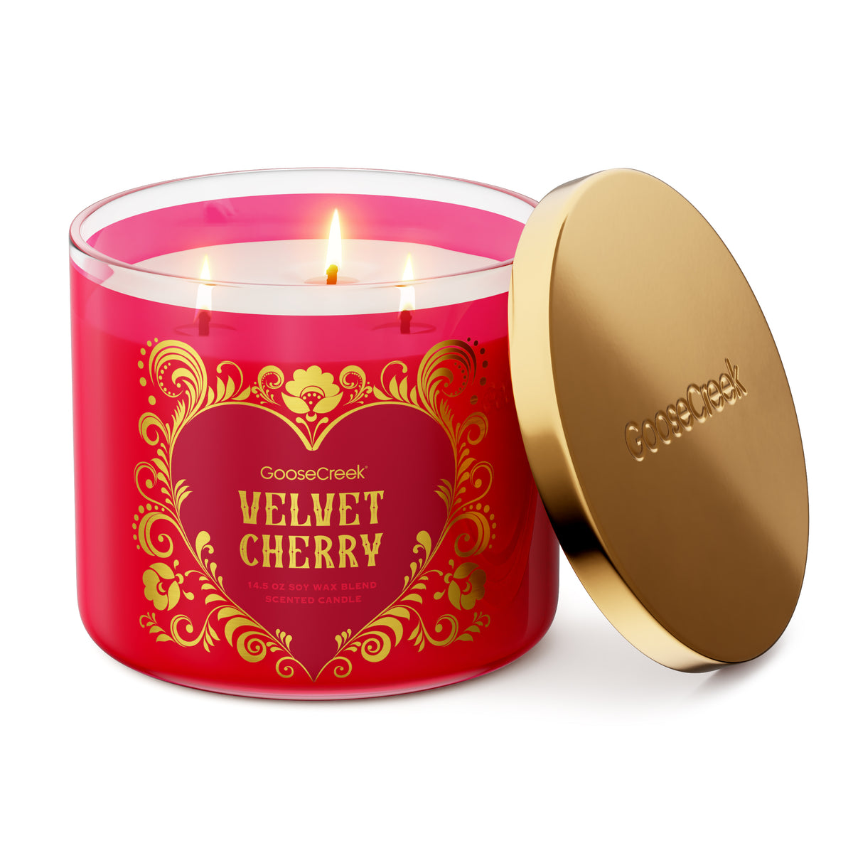 Velvet Cherry 3-Wick Candle | Romantic Fragrance for Valentine's