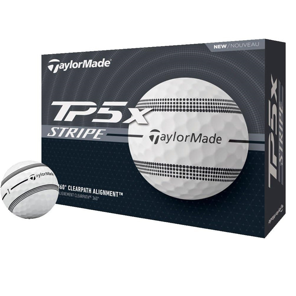 TaylorMade 2024 TP5x Stripe White Golf Balls (1 Dozen