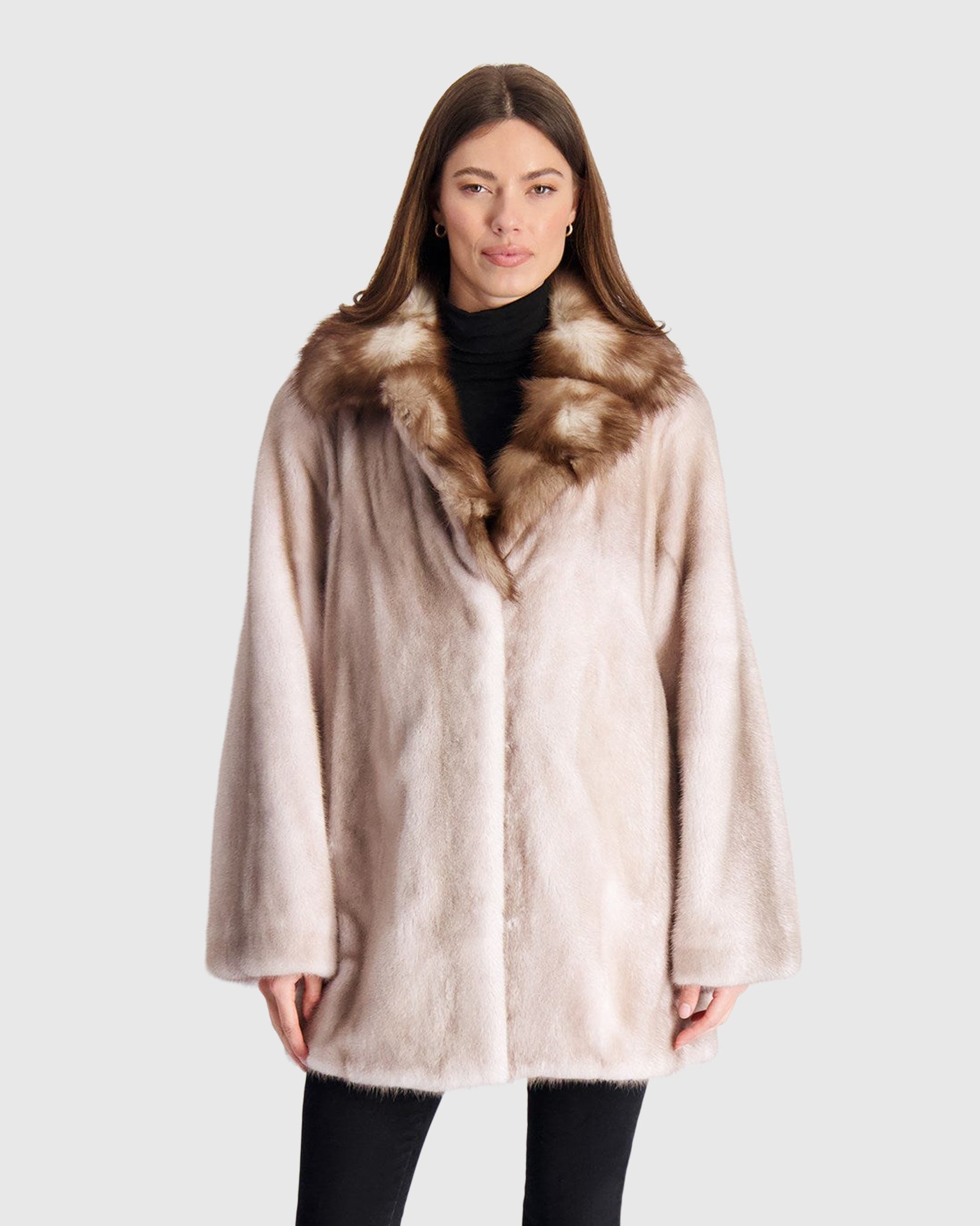 Mink Jacket with Stone Marten Collar