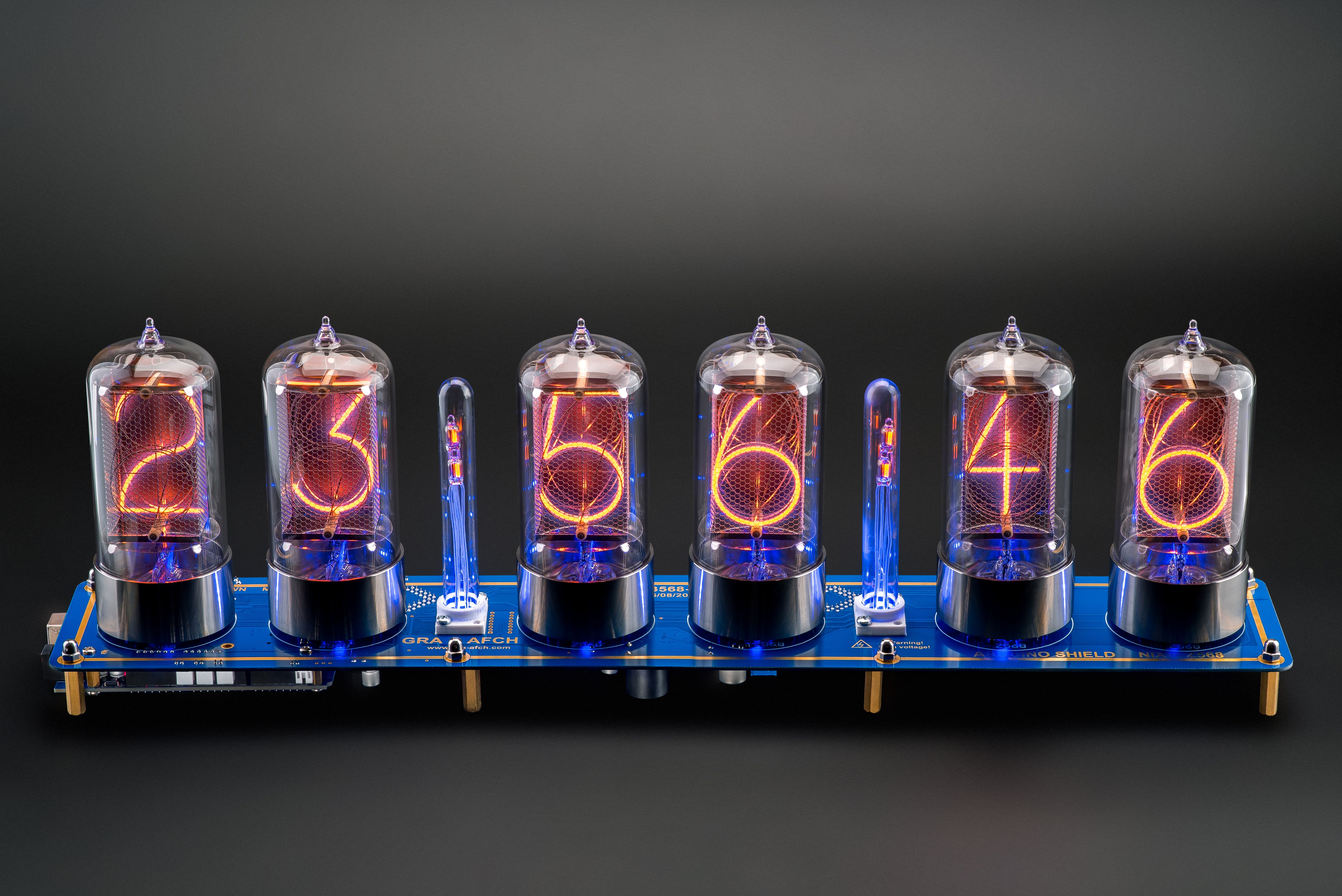 Z568M Large Shield Nixie Clock with Sockets and Dots [SMF, RGB