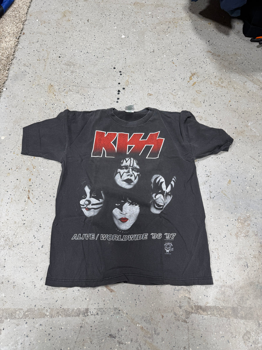 Vintage 90s KISS Alive Worldwide Tour 96/97 Band T-shirt Sz L