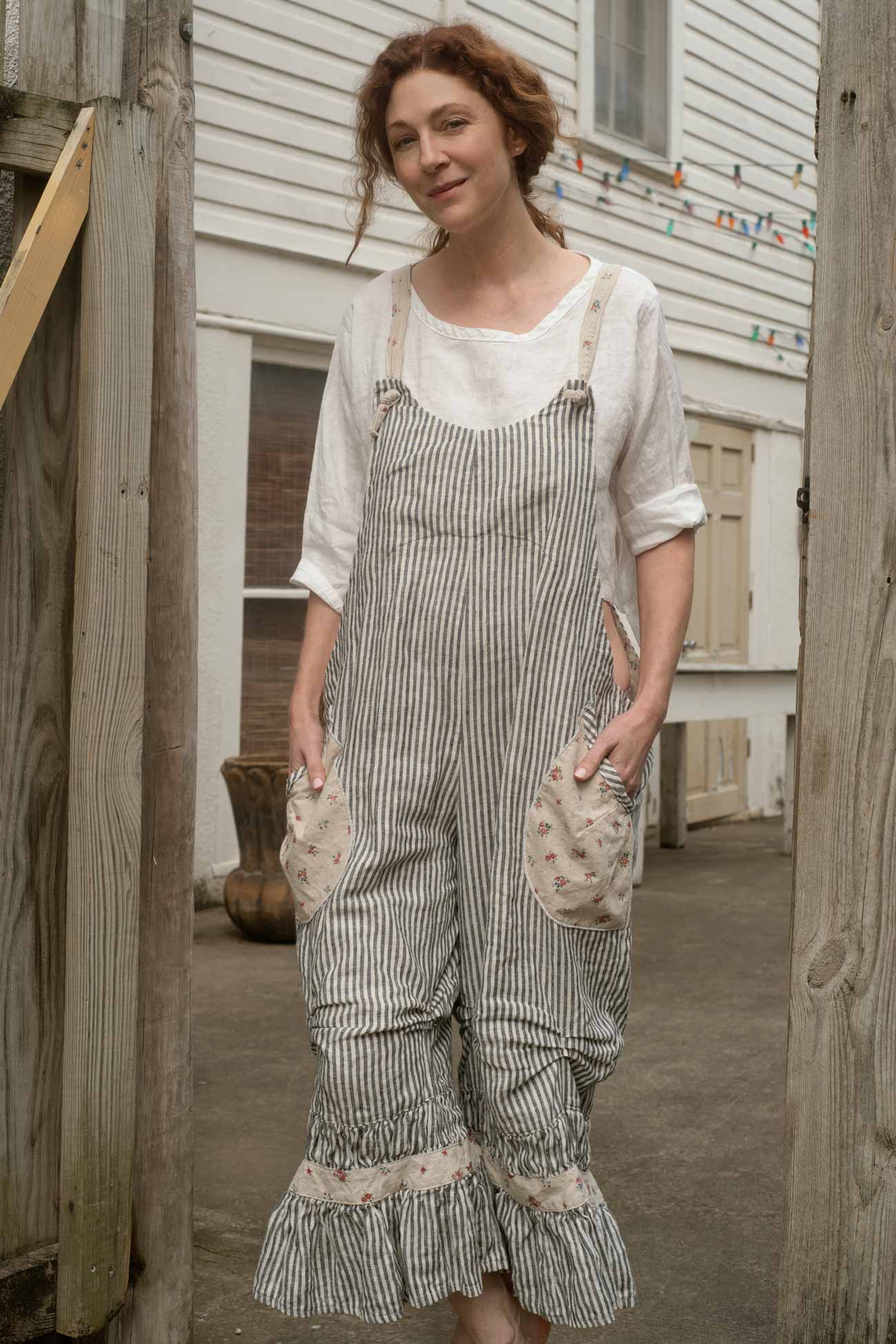 Colette Coverall - Cottage Core Linen Overalls – Heart's Desire