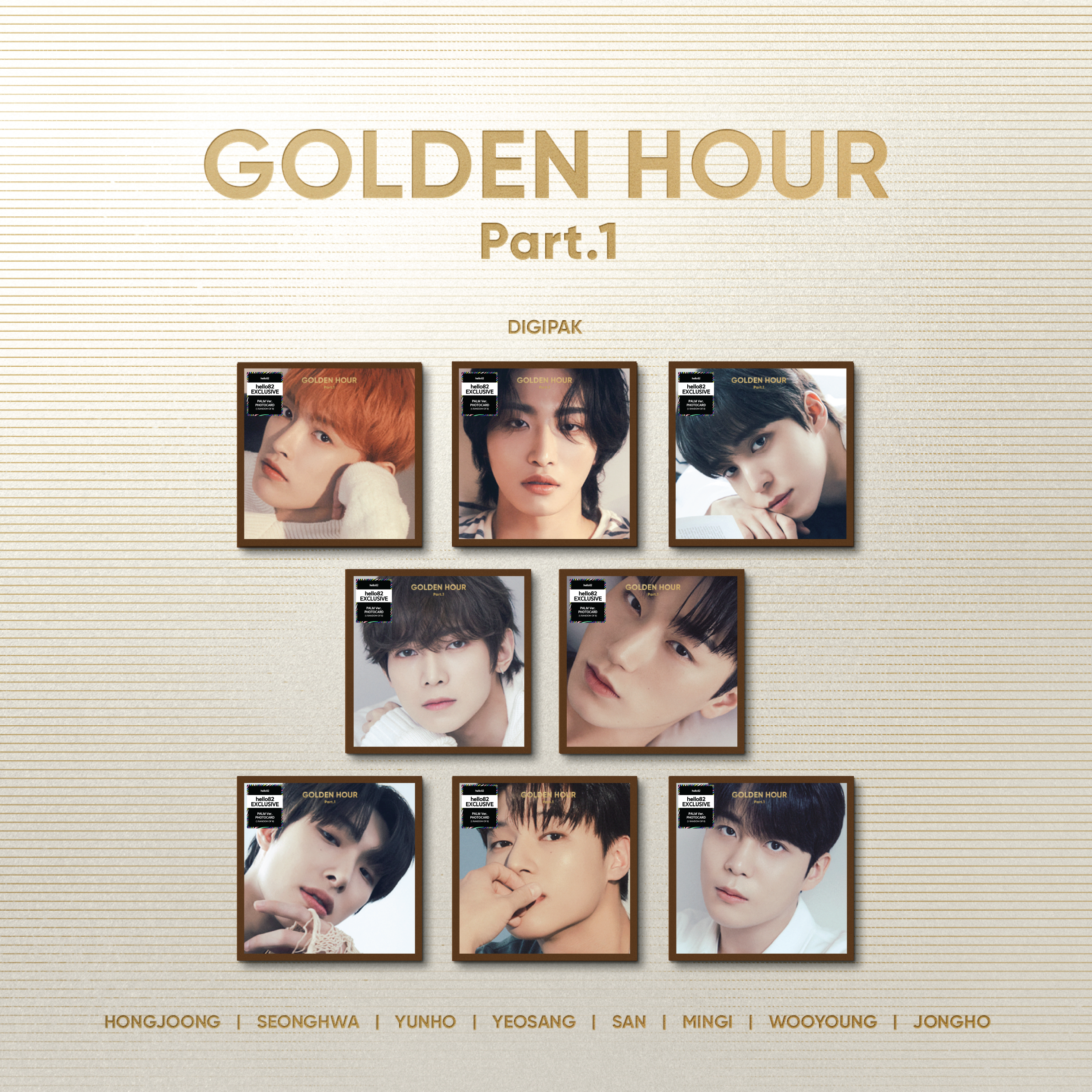 ATEEZ - GOLDEN HOUR : Part.1 - hello82 Exclusive (Digipak) (Random