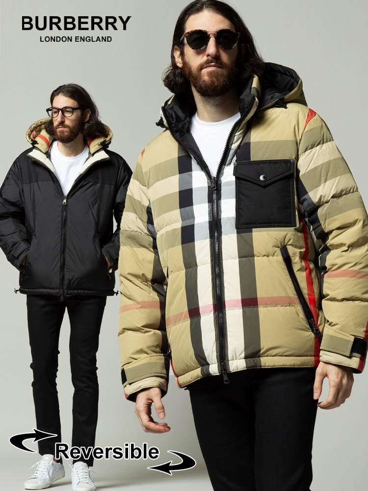 BURBERRY バーバリー メンズ リバーシブル チェック ダウンジャケット