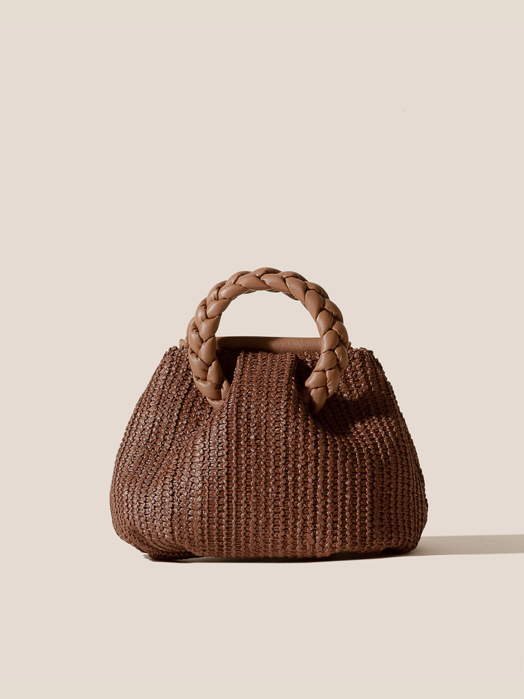 BOMBON M RAFFIA - Plaited-handle Leather Crossbody Bag – HEREU