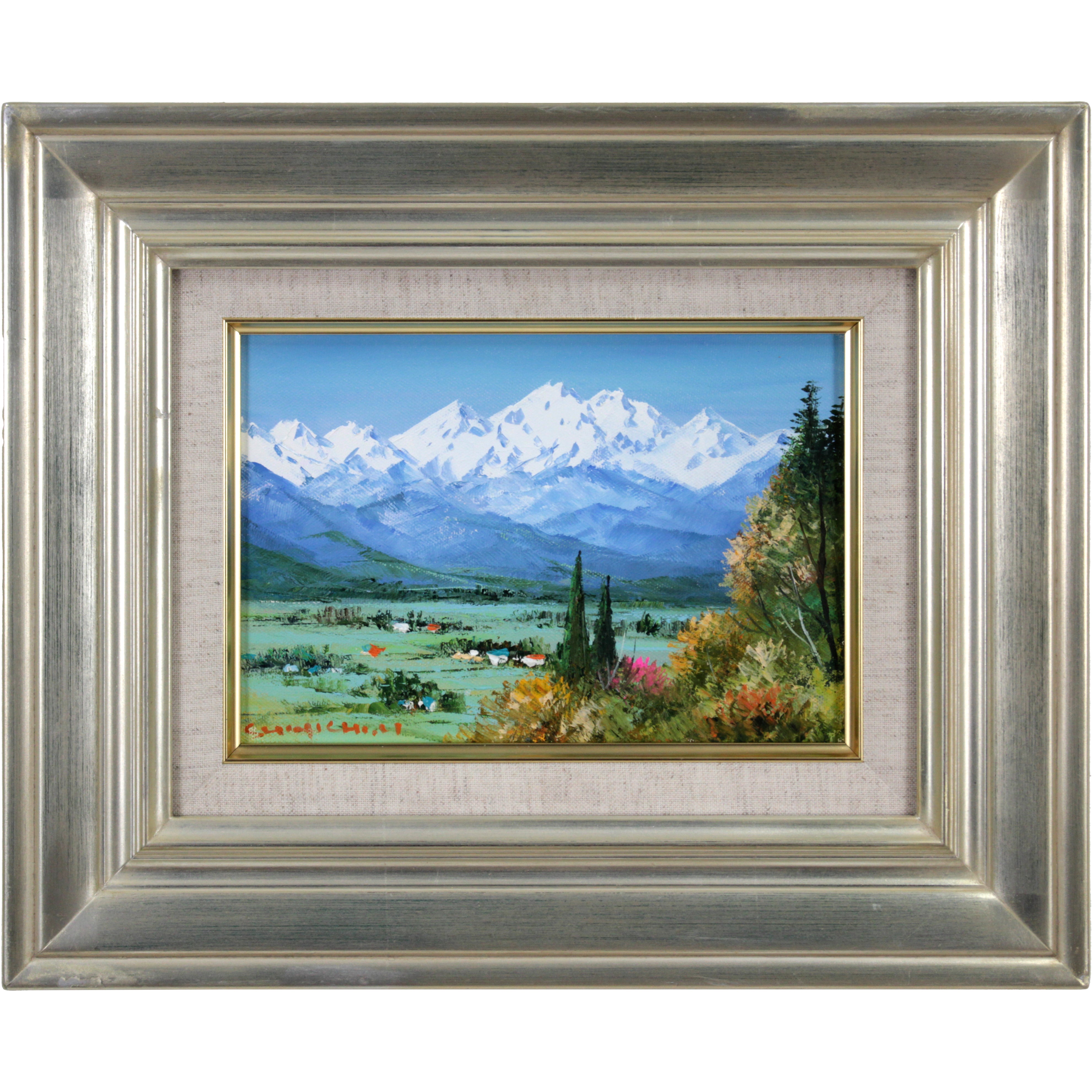 水口新一 『穂高連峰』 油彩画 - 北海道画廊