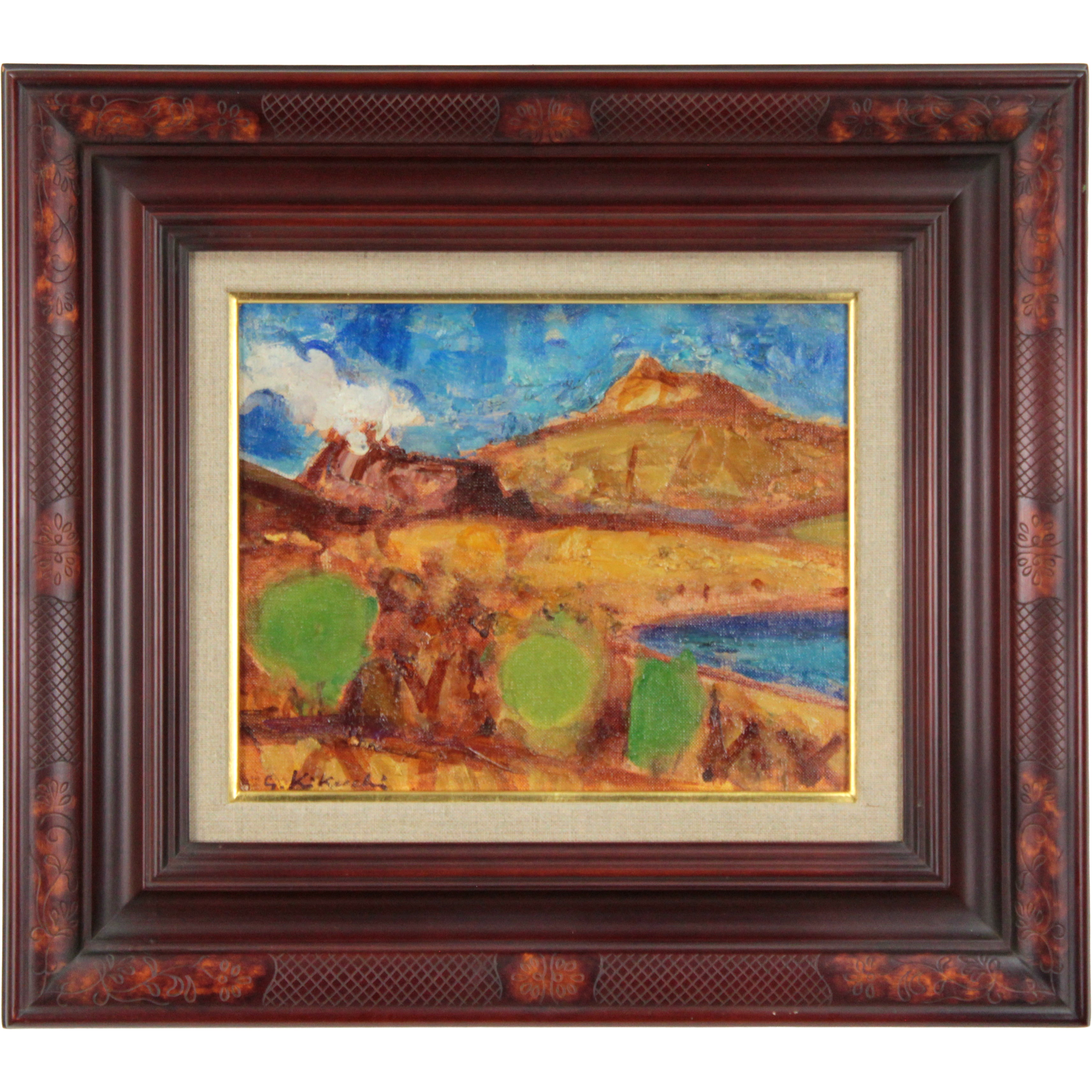 菊地精二 『昭和新山を望む』 油彩画 - 北海道画廊