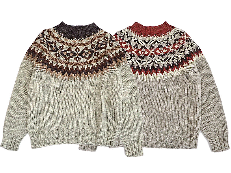 Harley of Scotland】CHUNKY CREW FAIRISLE YOKE SWEATER – ホーリー