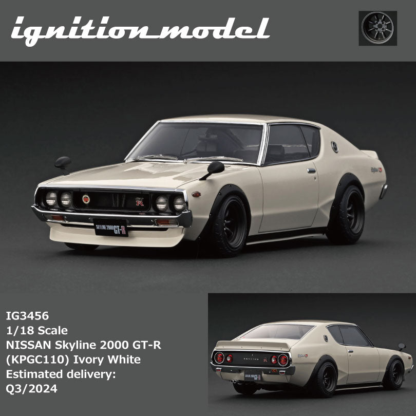 IG 1:18 NISSAN Skyline 2000 GT-R (KPGC110) Ivory White IG3456