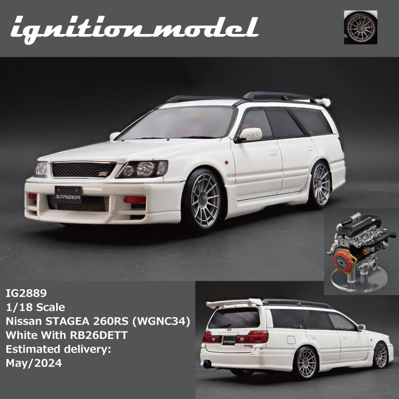 Ignition Model 1:18 Nissan STAGEA 260RS (WGNC34) White With