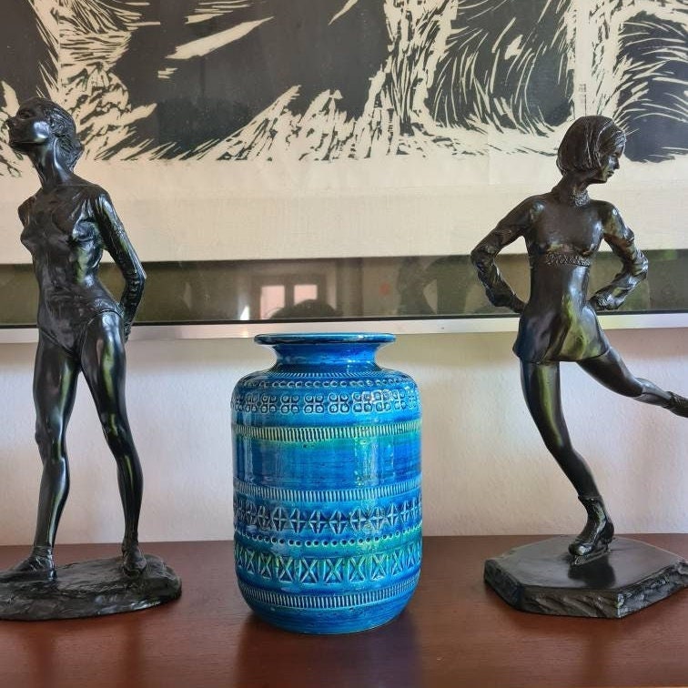 BITOSSI ALDO LONDI Flavia Montelupo ceramic Vase, Rimini Blu