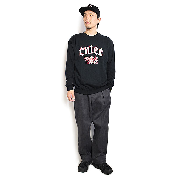 CALEE キャリー EMBLEM LOGO CREW NECK SW