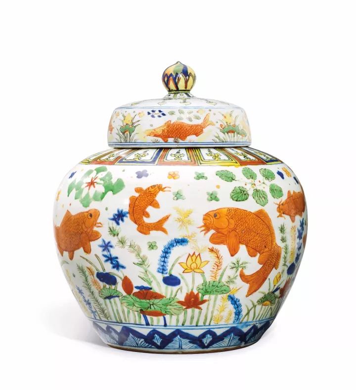 中国古美術✦大明宣徳紋 五彩 魚藻紋 筆洗✦置物・書道品・文房具