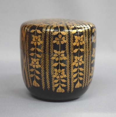 ワンコせんせ 茶道具 真葛焼 色絵 棗 久田宗也極め箱 M 9547 茶道具