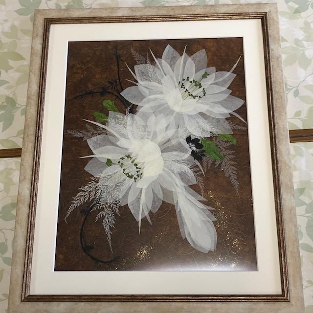 押し花で月下美人 | INAOフラワーアレンジメントスタジオ ブログ