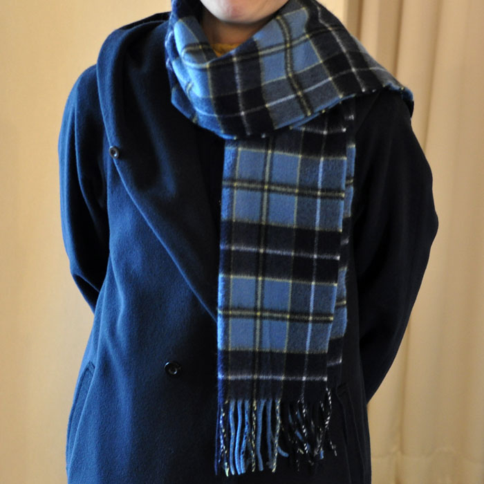 mina perhonen tartan カシミヤマフラーBLU | Lin total fashion place