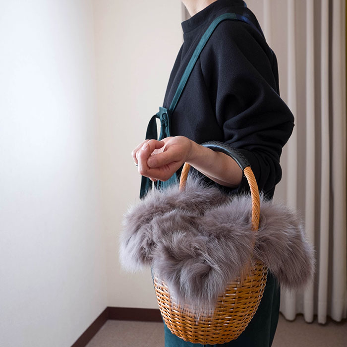 ヴィオラドーロ BEAMS VIOLAd'ORO / フォックスファー カゴバッグ