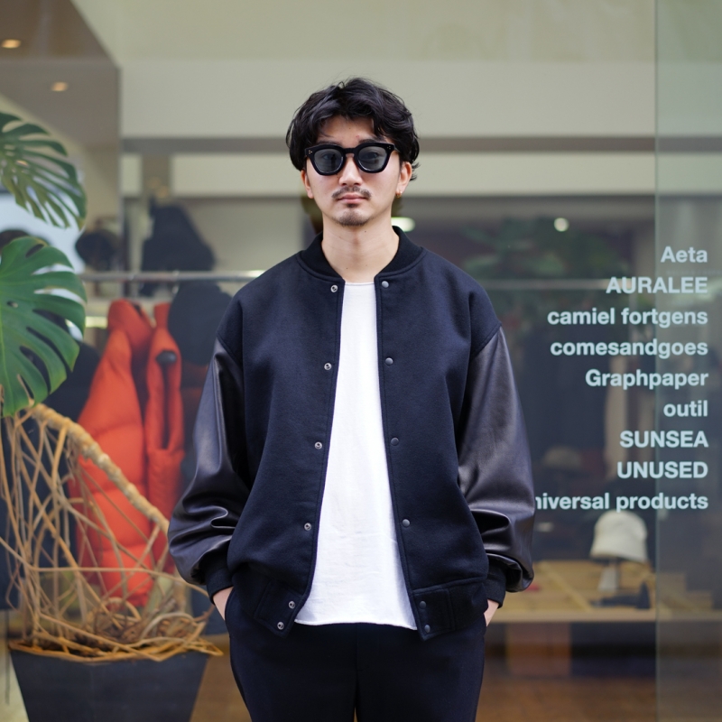 Graphpaper Light Melton Stadium Jacket 2