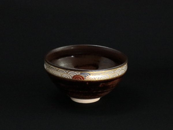 眞葛香斎 天目釉青海波 数茶碗 10客 | 坂井春明堂