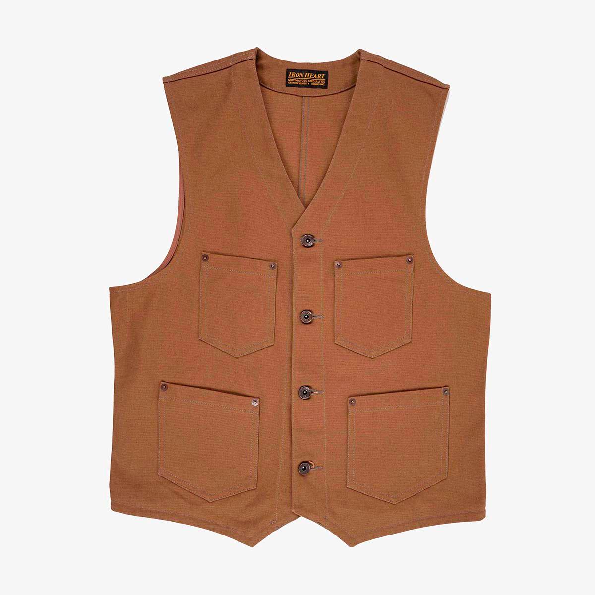 IHV-03-BRN - 17oz Cotton Duck Work Vest - Brown – IRON HEART GERMANY