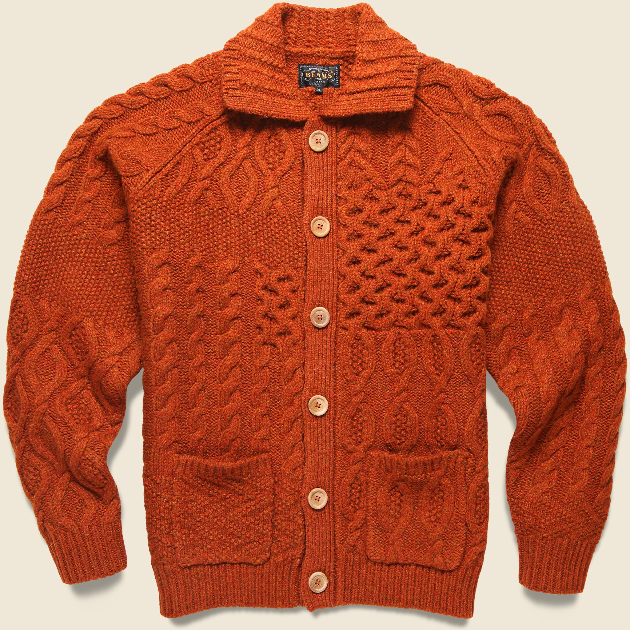 Alan Patchwork Cardigan - Orange