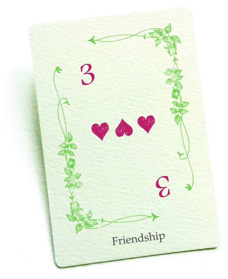 トランプからの幸運のメッセージ】「ハートの3」は「Freindship