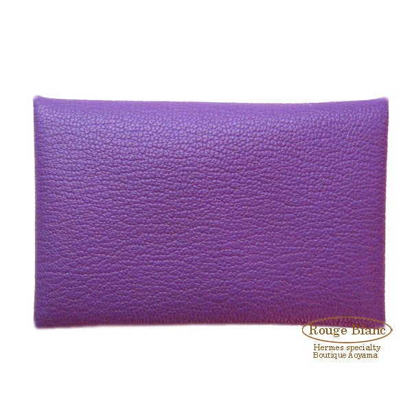 エルメス パープルカラー（パルム）の名刺入れ・カードケース